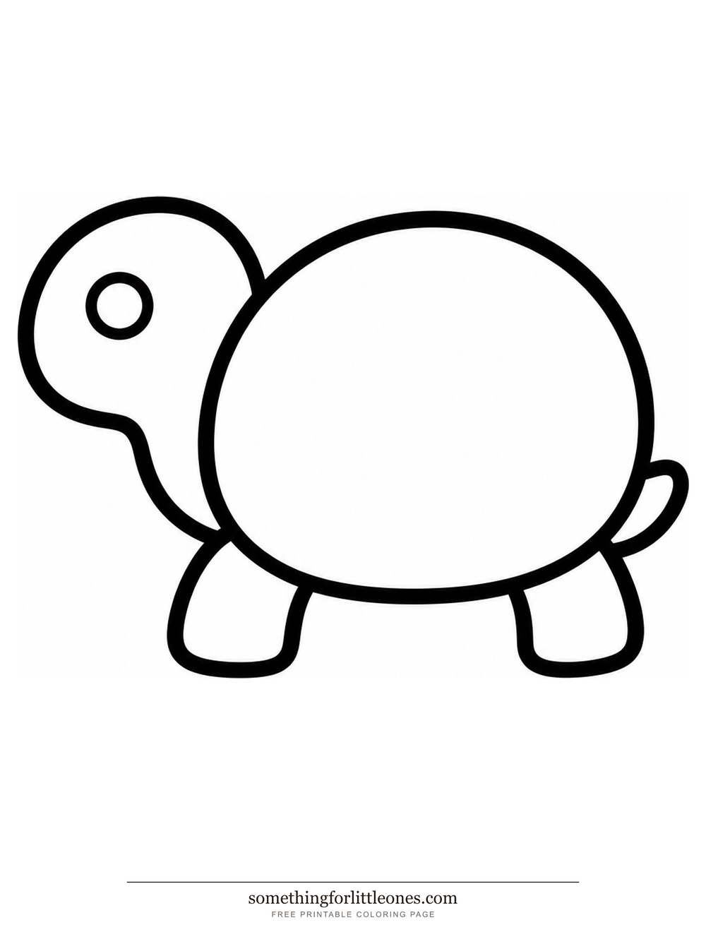 Line drawing of one turtle with a single huge shell.