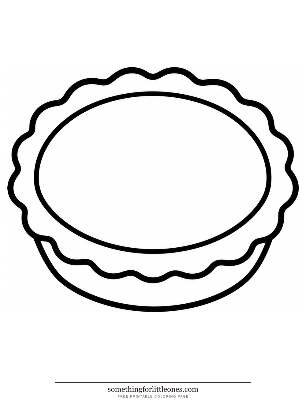 Line drawing of one huge pie with a crust and a filling.